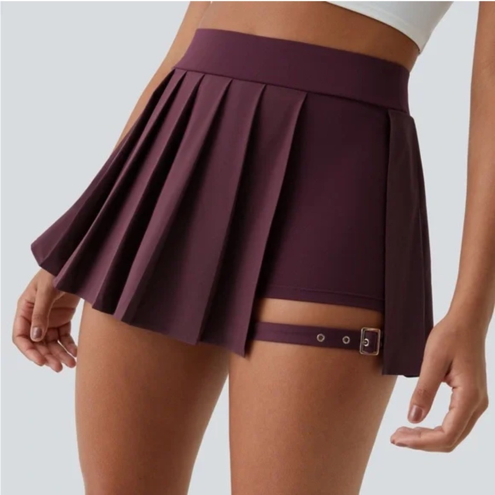 Elegant Purple Pleated Skirt